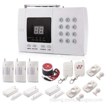 cheap phoneline house burglar alarm system with 99 wireless zone digital display